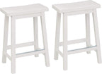 Amazon Basics Solid Wood Saddle-Seat Counter Height Bar Stools by AmazonBasics