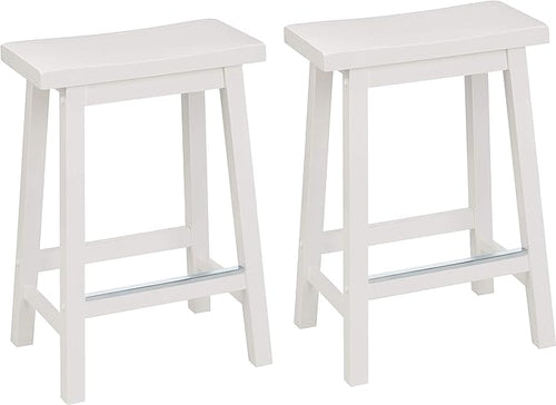 Amazon Basics Solid Wood Saddle-Seat Counter Height Bar Stools by AmazonBasics