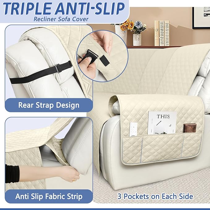 Arfntevss Recliner Sectional Couch Covers 1OO% Waterproof L Shape Sofa Cover - Image 4
