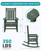 SERWALL Oversized Outdoor Rocking Chair Set of 4, HDPE Rocker - Image 3