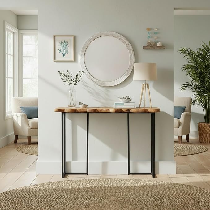 WELLAND Cedar Wood Live Edge Console Table 13" D x 42" W x 33" H Writing Desk - Image 5