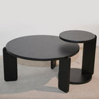 GDFStudio Round Nesting Coffee Table Set of 2, Modern Wooden Accent Side Table - Image 9