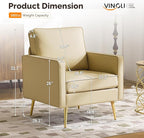 VINGLI Modern PU Leather Accent Chair, Single Sofa Chair - Image 2