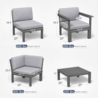 Stoog 6-Piece Modular Outdoor Sectional Sofa Set, All-Weather Patio Furniture - Image 2