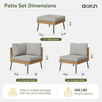 Aoxun 8 Piece Patio Furniture Set, 8 Seats Outdoor Sectional Sofas - Image 8