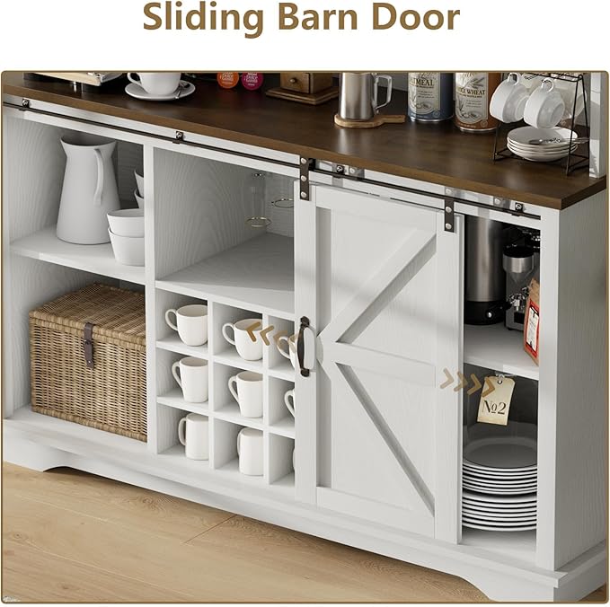 55 Inch Farmhouse Coffee Bar Cabinet - Image 6