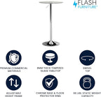 Flash Furniture Chad 23.5'' Round Glass Cocktail Table - Image 3