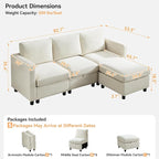WUTUTUEE 83”L-Shaped Modular Sectional Sofa - Image 2