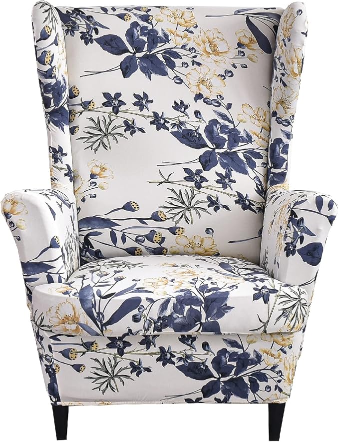 KRFOONN Wingback Chair Covers Slipcovers 2 Piece Stretch Wing Chair Covers by KRFOONN