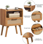 Lerliuo Rattan Nightstand, Side Table - Image 9