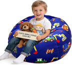 Lukeight Excavator Stuffed Animals Storage Bean Bag Chair Cover by Lukeight