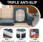 UNBBRRL 10 Pieces Stretch Sofa Cushion Covers - Image 3