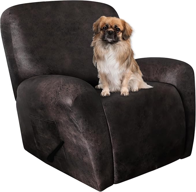 ANARACHON Leather Look Oversize Recliner Chair Covers, Thick 4 Pieces Recliner by ANARACHON