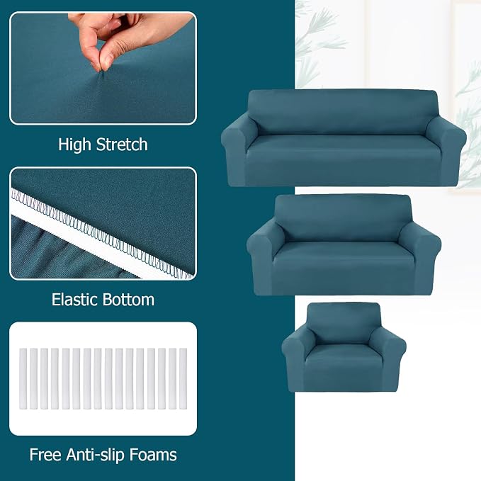 Peryiter 3 Pcs Couch and Loveseat Covers Set Sofa Cover - Image 4