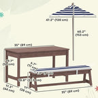 Qaba Kids Picnic Table, Outdoor Wooden Table & Bench Set - Image 7