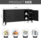 MIOCASA Metal Storage Cabinet, 3 Door TV Stand, Metal TV Cabinet - Image 3