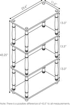 Furinno TURN-N-TUBE Storage Shelves, 4-Tier Book Shelf, Corner Shelf, Toolless - Image 3