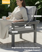 HDPE 4 Piece Patio Furniture Set, All-Weather Outdoor Couch - Image 3