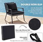 MIULEE Black Outdoor Seat Cushion 22x24 Inch Waterproof & 3 Year Fade Resistant - Image 4