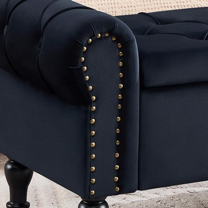 Storage Bench for Bedroom, Velvet 51" End of Bed Bench, Queen Size Bench - Image 8