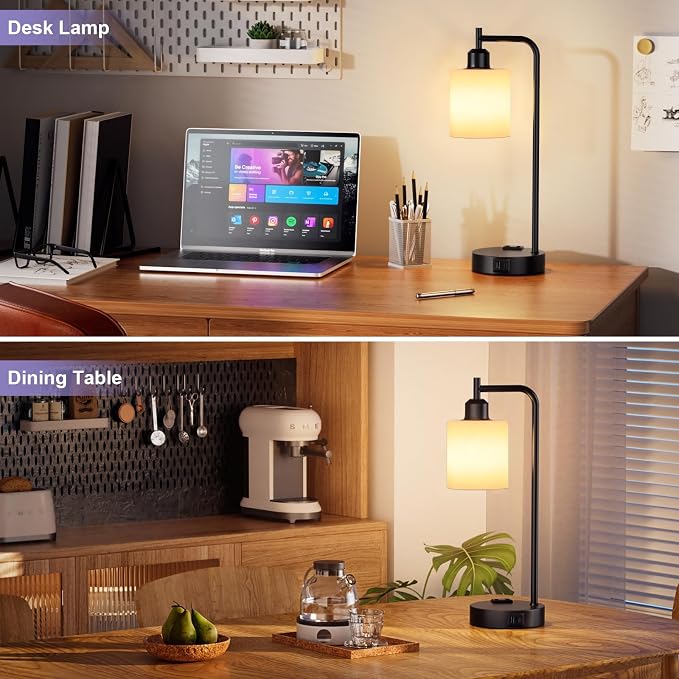 Industrial Touch Bedside Lamps for Bedrooms Set of 2 - Image 6