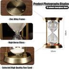 Embossed White Sand Metal Glass Hourglass - Image 4