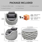 TWT 5-Piece Aluminum Patio Furniture Set, Outdoor Armchairs - Image 2