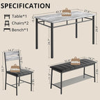 IRONCK Dining Table Set for 4, Kitchen Table - Image 2