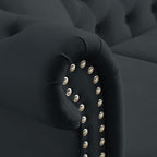 80" 2 Piece 3-Seater Velvet Chesterfield Sofa - Image 6