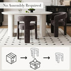 Modern Chenille Dining Chairs Set of 2, Upholstered Barrel Chairs - Image 3