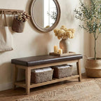 HUIMO Entryway Shoe Bench with Cushion, End of Bed Bench, Upholstered Bench by Zihanhome