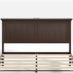 Lifezone Queen Bed Frame with Headboard, Solid Wood Bed Frame Queen Size with - Image 10