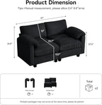61'' Modular Loveseat Sofa, Extra Deep Seat Cloud Couch - Image 2