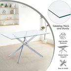 5-Piece Dining Table Set for 4, Modern Rectangular Glass Table - Image 6