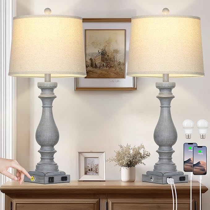 Cinkeda 29" Tall Farmhouse Table Lamp by Cinkeda