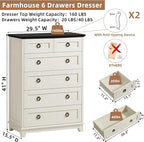 Joaxswe Farmhouse 6 Drawer Dresser - Image 2