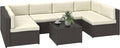 Outsunny 7 Piece Patio Furniture Set, Wicker Outdoor Sectional Sofa Set by Outsunny