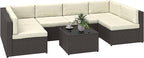 Outsunny 7 Piece Patio Furniture Set, Wicker Outdoor Sectional Sofa Set by Outsunny