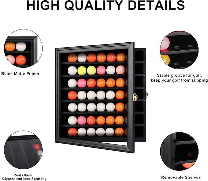 KCRasan 49 Golf Ball Display Case Lockable - Image 4