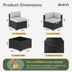 Aoxun 10 Piece Patio Furniture Set Wicker Rattan Patio Sectional Sofa Set - Image 3