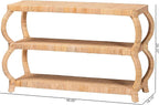 Bali & pari Dalida Bohemian Natural Rattan 3-Tier Console Table - Image 3
