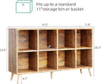 8-Cube Bookshelf 2 Tier Retro Bookcase - Image 3