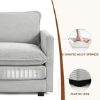 ROWHY Single Armchair with Ottoman, Modern Corduroy Cloud Couch with - Image 4