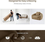 SICOTAS 49.9" Curved Convertible Sofa Couch Bed - Image 6