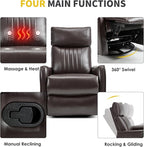Trustyue Swivel Rocker Recliner Chair, 360° Swivel Recliner - Image 4