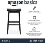 Amazon Basics Solid Wood Saddle-Seat Counter Height Bar Stools - Image 4