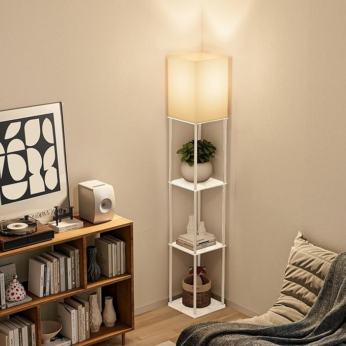 Gupuzm Floor Lamp with Shelves, Modern Square Standing Lamp with 3 Color - Image 6