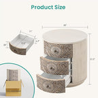 SUNBURY Round Night Stand Set of 2, Farmhouse Bedside Table, Farmhouse End Table - Image 3