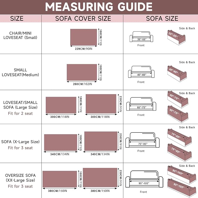 VClife Couch Cover for Sectional Sofa, Washable Thick Sofa Cover for L Shape - Image 2