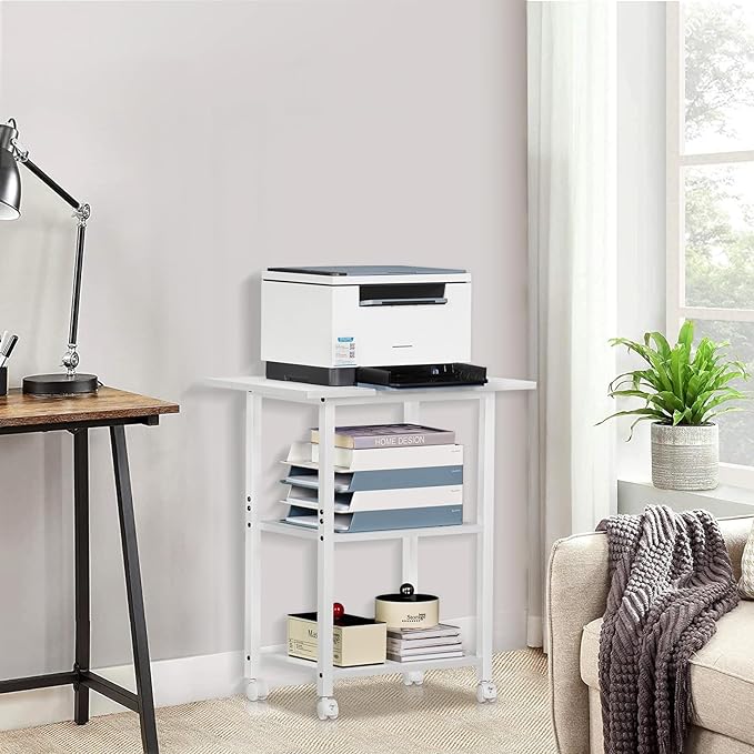 Lerliuo 3-Tier Printer Stand, Industrial Mobile Printer Table - Image 6